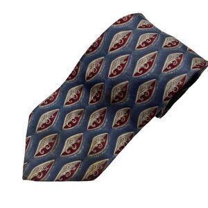 Vintage Etienne Aigner Necktie Mens Tie Silk Gray Geometric Office Preppy